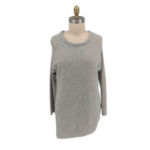 01411 Loma Wool Cashmere Asymmetric Sweater Gray Size Medium preppy fall luxury